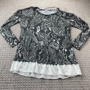 Thyme Maternity Shirt Dress Laced Long Sleeve Women Size Extra Large XL Gray